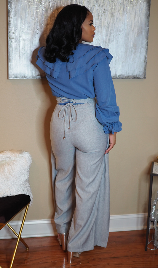 AZURE | RUFFLE BLOUSE