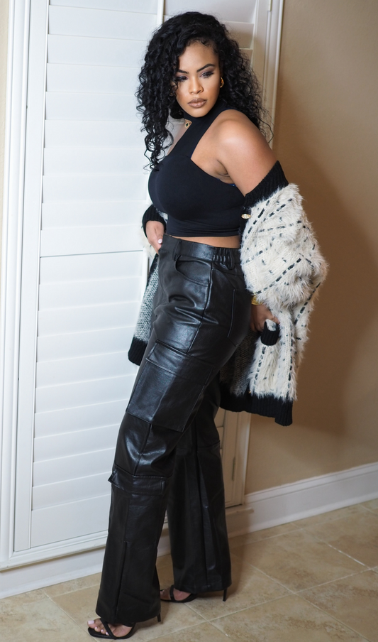 DARK KNIGHT | LEATHER CARGO PANTS