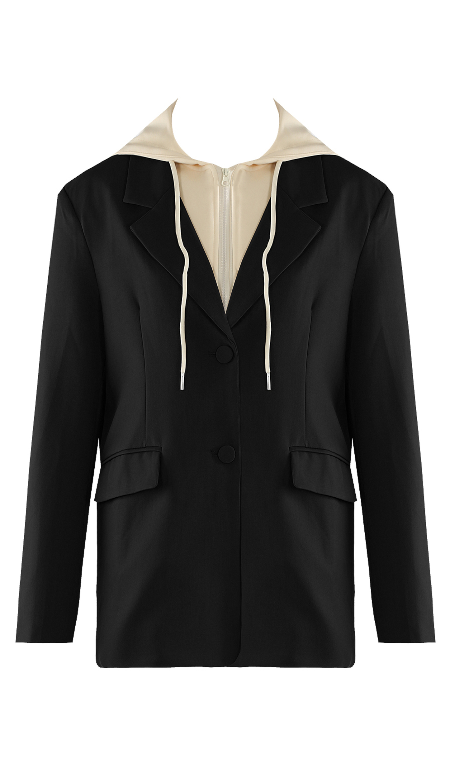 CITYLINE | HOODED BLAZER- BLACK