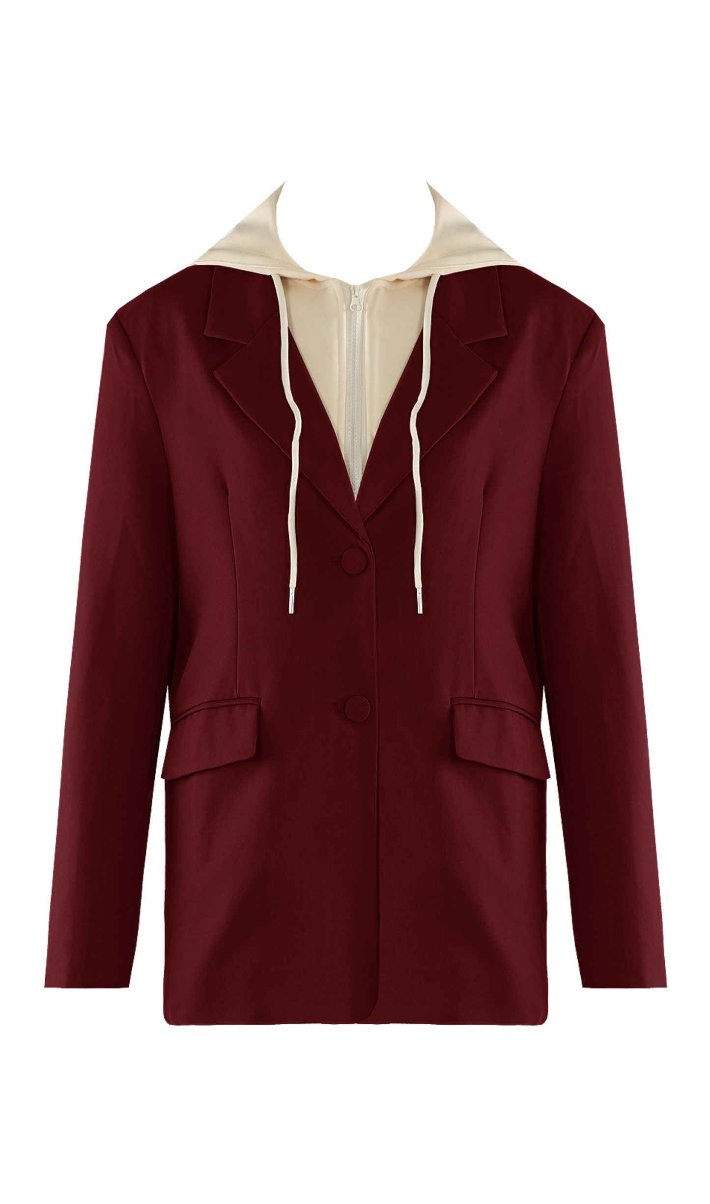 CITYLINE | HOODED BLAZER- BURGUNDY
