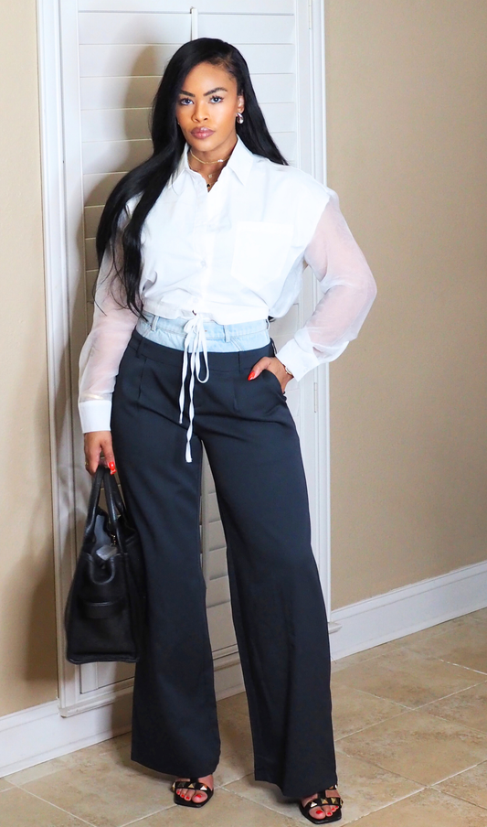 CITY CHIC | TROUSERS- NAVY