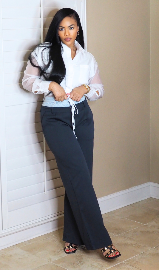 CITY CHIC | TROUSERS- NAVY