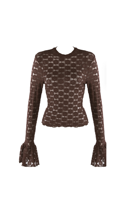 MOCHA | LACE TOP
