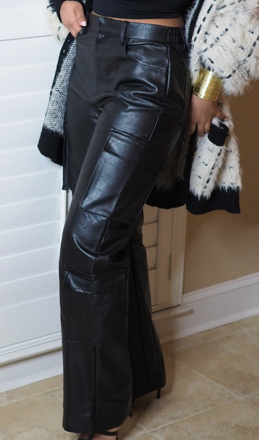 DARK KNIGHT | LEATHER CARGO PANTS