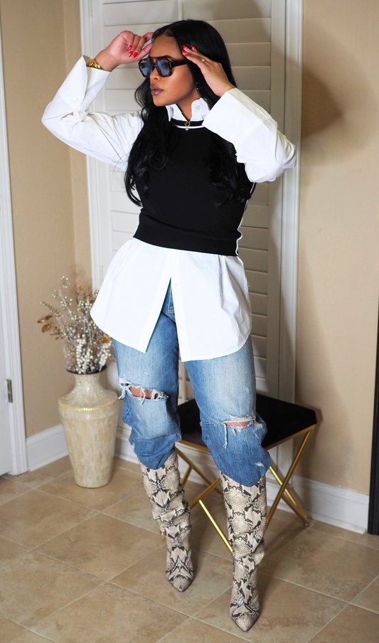 EBONY & IVORY | KNIT TOP