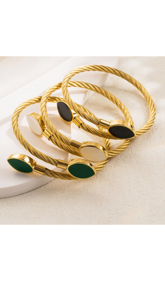 ENAMEL TWIST BANGLE | BRACELET