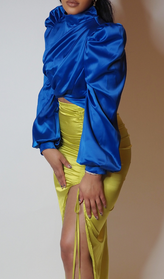 LOVELY | PUFF BLOUSE-ROYAL BLUE